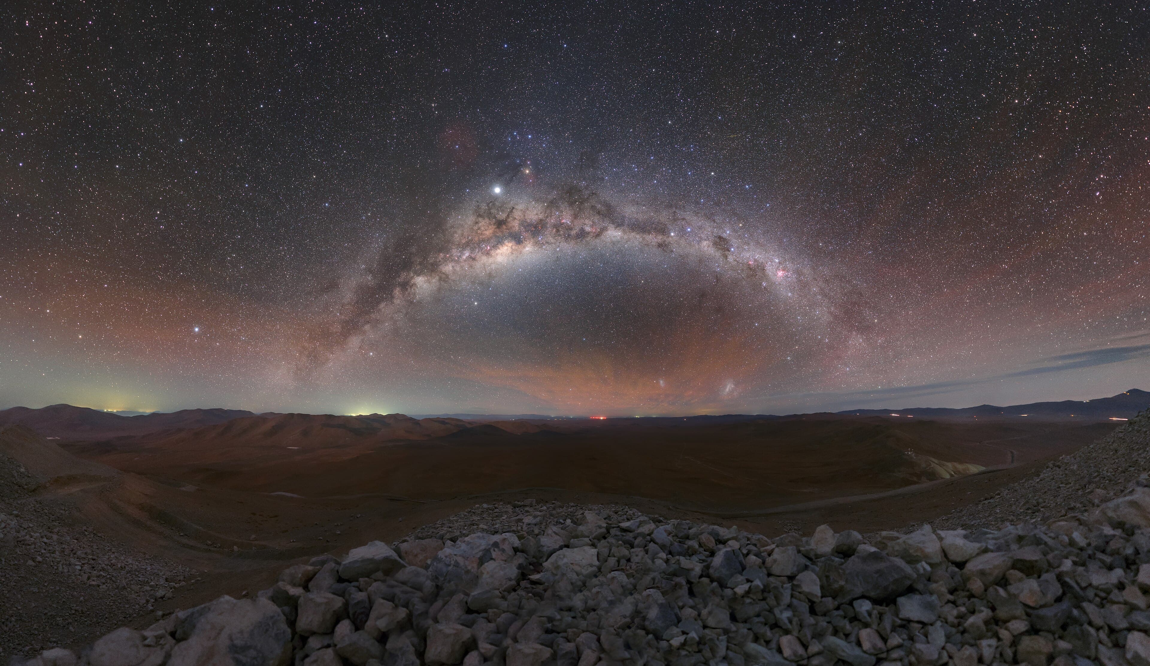Night sky over a remote landscape