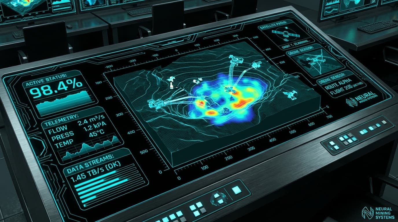 Operations command center with connected data feeds